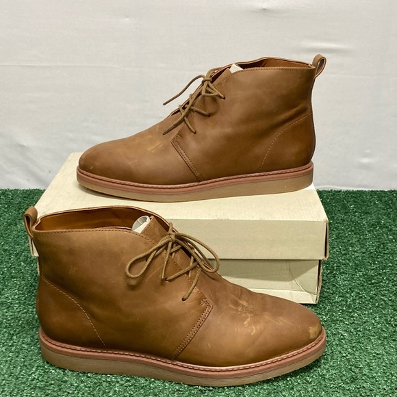 Clarks Tan leather Dove Roxana men’s boots size 11 NEW (OKPM-08-014) - Picture 1 of 5